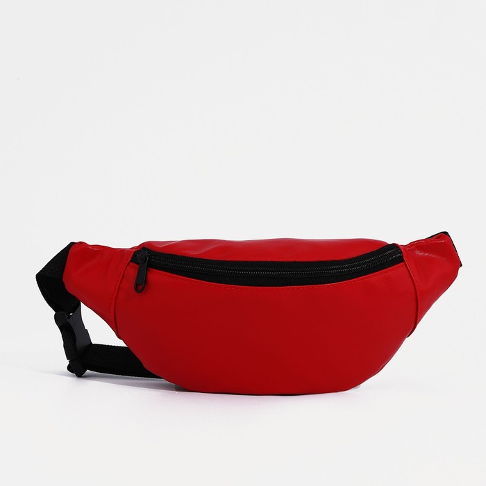 Поясная сумка на молнии, наружный карман, цвет красный поясная сумка на молнии david jones наружный карман цвет коричневый