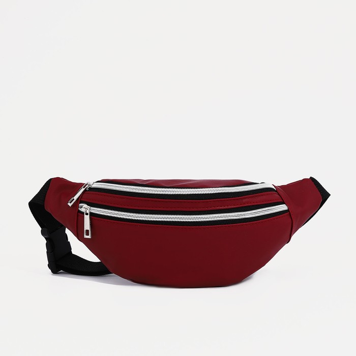 Поясная сумка на молнии, наружный карман, цвет бордовый поясная сумка на молнии david jones наружный карман цвет коричневый