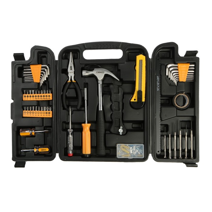 фото Набор инструментов универсальный для дома deko dkmt142, в кейсе, 142 предмета