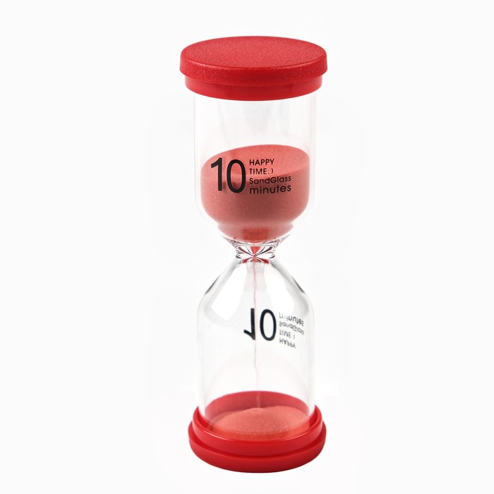 

Песочные часы Happy time, на 10 минут, 4 х 11 см, красные