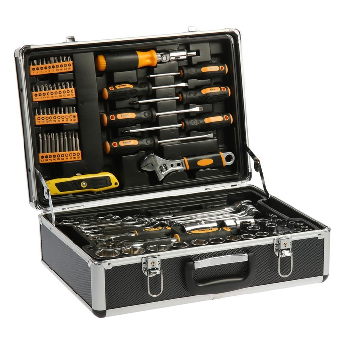 Профессиональный набор инструмента для дома и авто в чемодане Deko DKMT95, 95 предметов универсальный набор инструмента для дома и авто в чемодане deko dkmt165 165 предметов