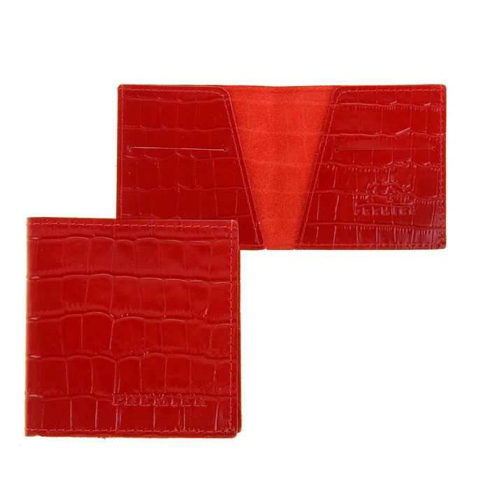 Кошелёк женский, 1 отдел для купюр, для кредитных карт, цвет красный