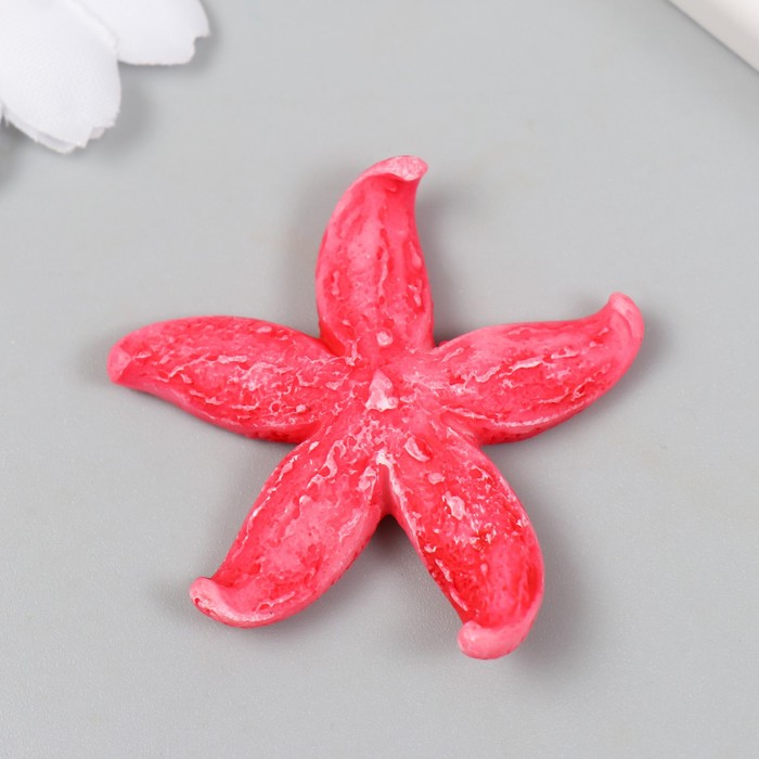 Фигурка для флорариума полистоун Толстая розовая морская звезда 4,2х4,5 см