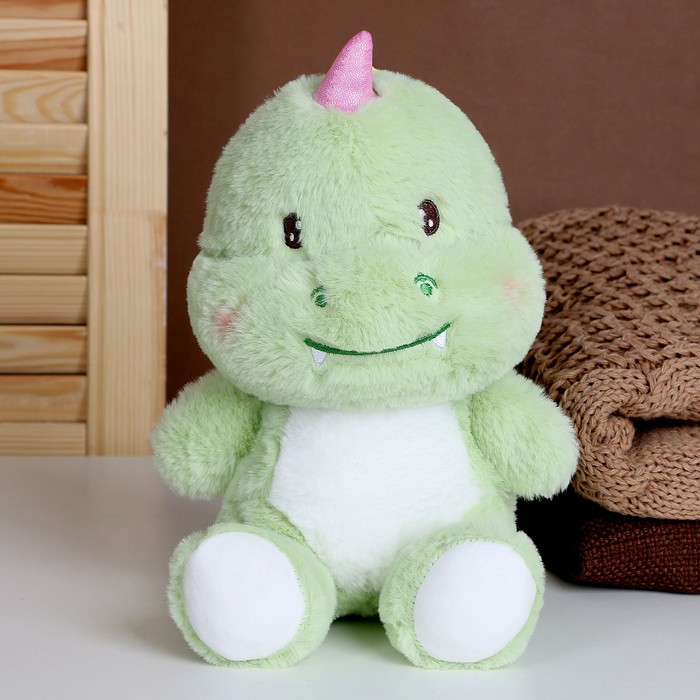 Мягкая игрушка «Динозаврик», 25 см, цвет зелёный мягкая игрушка динозаврик 40 см цвет зелёный
