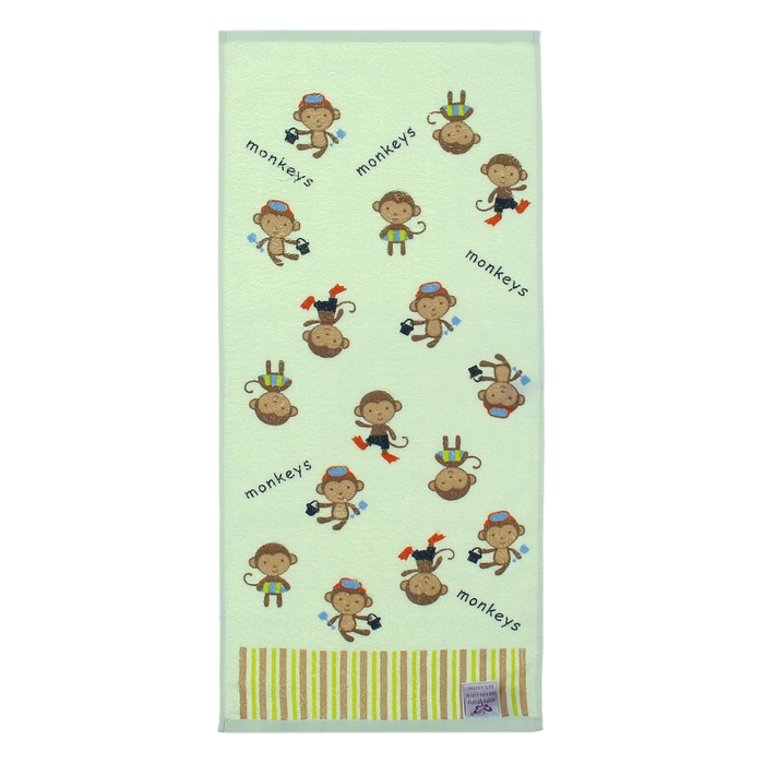 Полотенце махровое Купу-Купу "Обезьянки", размер 45х90 см, цвет жёлтый, хлопок 100%, 420 г/м2