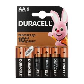 Батарейка алкалиновая Duracell Basic, AA, LR6-6BL, 1.5В, блистер, 6 шт. от Сима-ленд