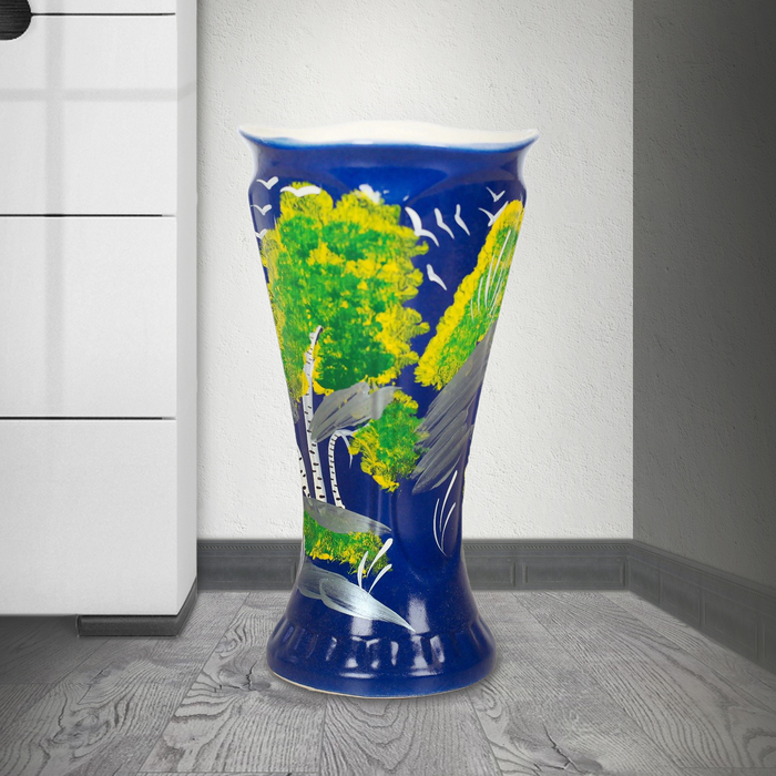 Ваза "Модерн" малая, природа, голубая