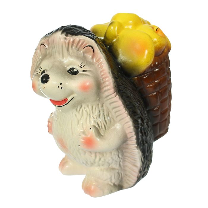 Копилка "Ёжик с фруктами в корзинке" микс