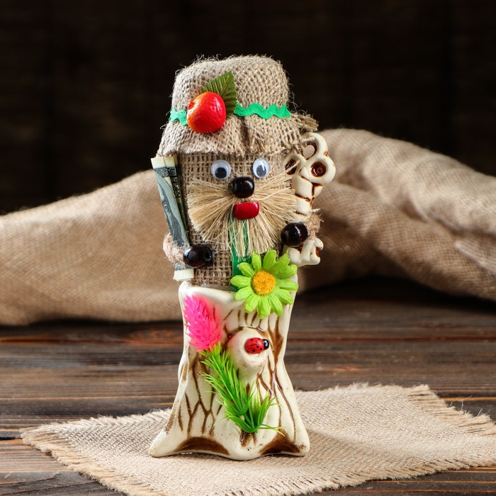 Оберег "Домовичок на пеньке" микс