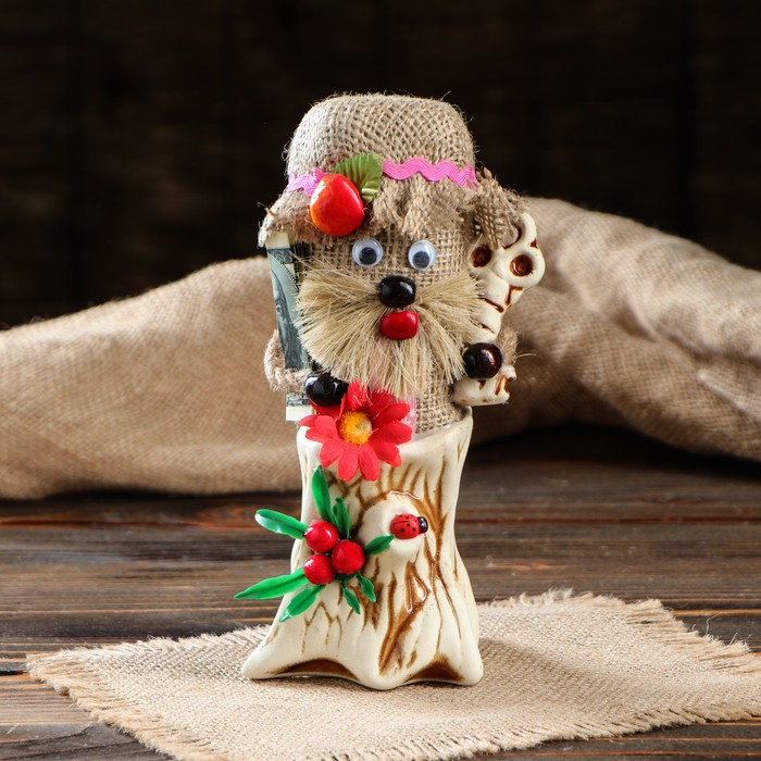 Оберег "Домовичок на пеньке" микс