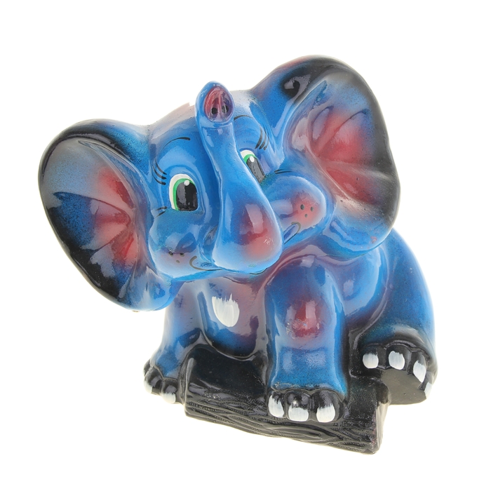 Копилка "Слон" глянец, синяя