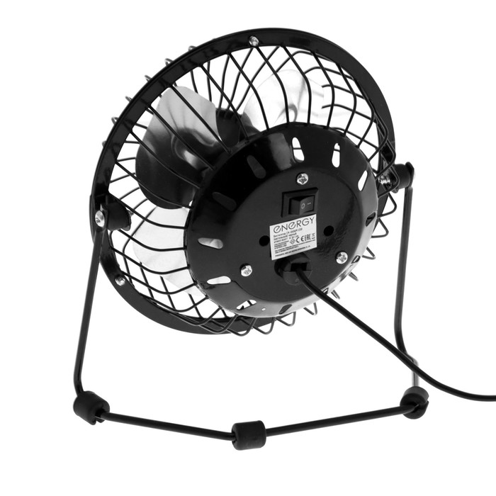 

Вентилятор ENERGY EN-0606M, настольный, 2.5 Вт, 1 скорость, USB, чёрный
