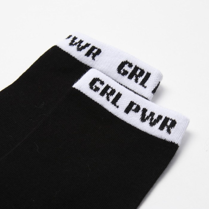 

Носки женские «PWR GRLТ», цвет чёрный, размер 36-37