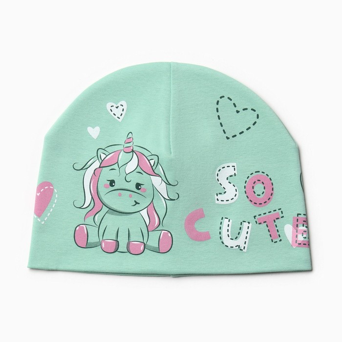 

Шапка для девочки, цвет зеленый, размер 50