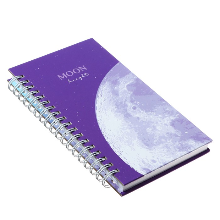 фото Записная книжка 96 листов а6 на гребне meshu "moon light", твердая обложка, матовая ламинация, выборочный уф-лак