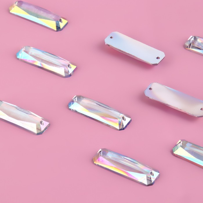 

Стразы пришивные «Трапеция», с голографией, 8 × 25 мм, 10 шт