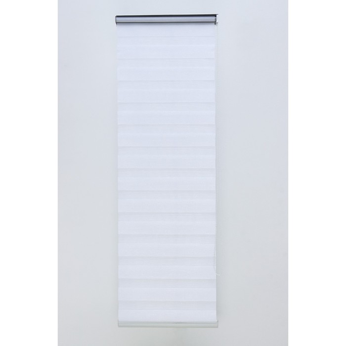 фото Штора рулонная «день-ночь» с люрексом, 60×180 см (с учётом креплений 3,5 см), цвет белый
