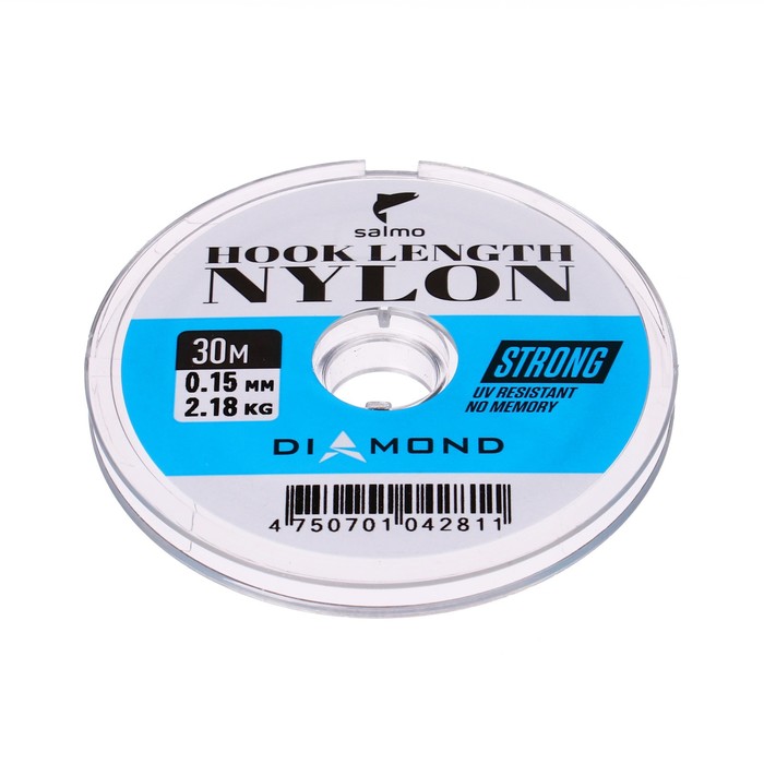 фото Леска монофильная salmo diamond hook length nylon, диаметр 0.15 мм, тест 2.18 кг, 30 м