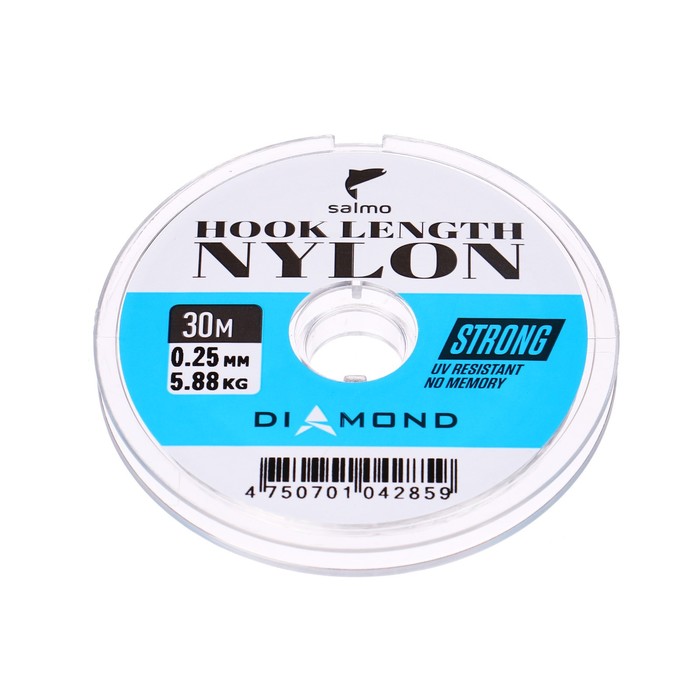фото Леска монофильная salmo diamond hook length nylon, диаметр 0.25 мм, тест 5.88 кг, 30 м