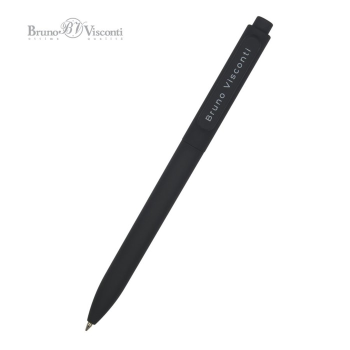 Ручка шариковая автоматическая, 0,7 мм, BrunoVisconti SoftClick Black, стержень синий, корпус soft touch