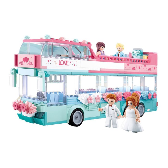 Конструктор Розовая мечта «Свадебный автобус», 379 деталей, в пакете конструктор розовая мечта свадебный домик 398 деталей