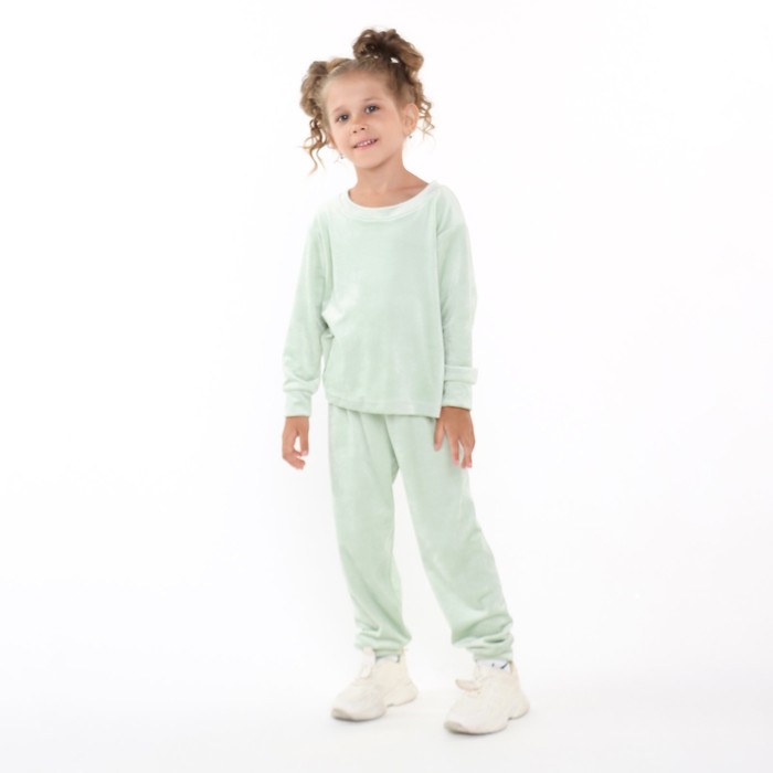 Пижама для девочки, цвет мятный, рост 110 см