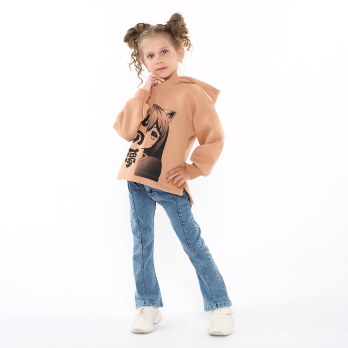 фото Толстовка для девочки, цвет песочный, рост 122 см mark formelle