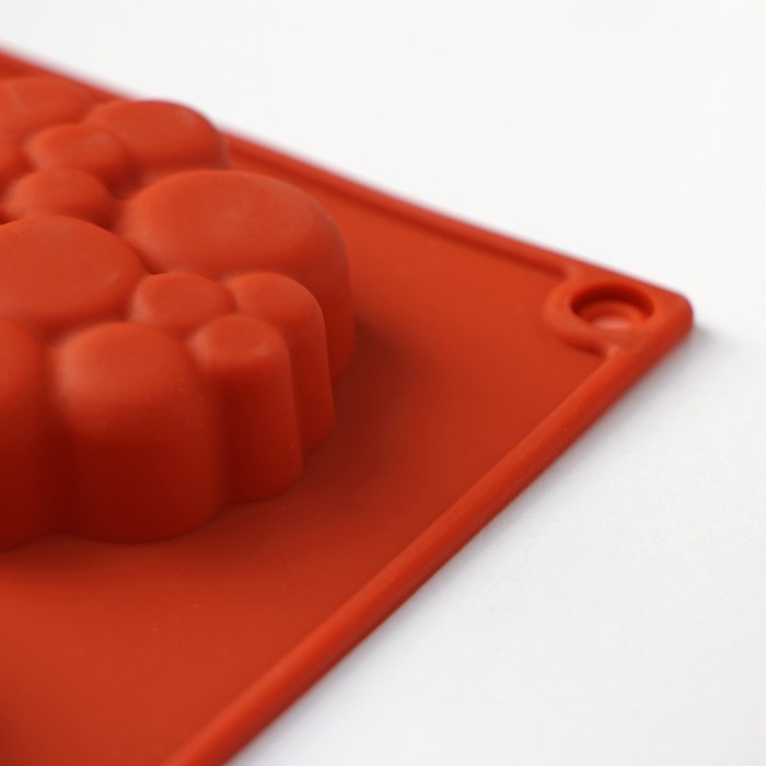 Форма для выпечки Доляна «Пузыри», силикон, 29×17×1,5 см, 8 ячеек (6×6×1,5 см), цвет коричневый форма силиконовая для выпечки доляна конди 8 ячеек d 6 см 29×17×2 1 см цвет оранжевый