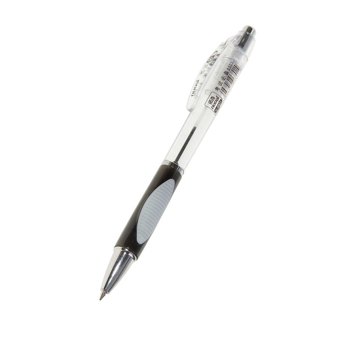 Ручка шариковая автоматическая с резиновым держателем "Мегаполис" стержень черный