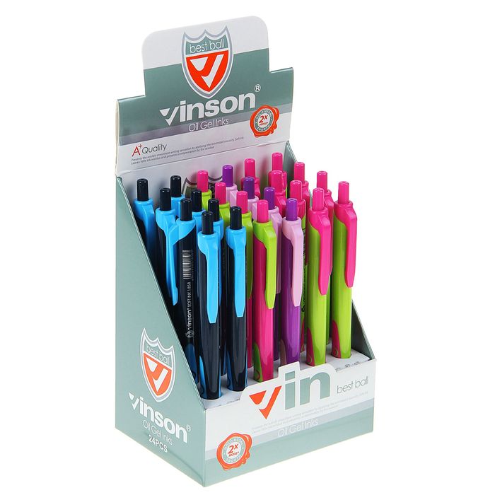 Ручка шариковая автоматическая с резиновым держателем МИКС "Стиль" стержень синий