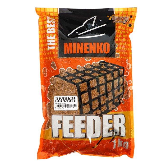 

Прикормка MINENKO Feeder, Пряный бисквит, меланжевый, 1 кг