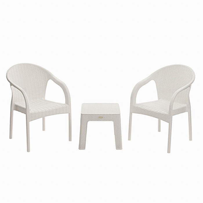 Набор садовой мебели Феодосия 3 предмета: 2 кресла, стол, белый набор садовой мебели стол 2 кресла коричневый