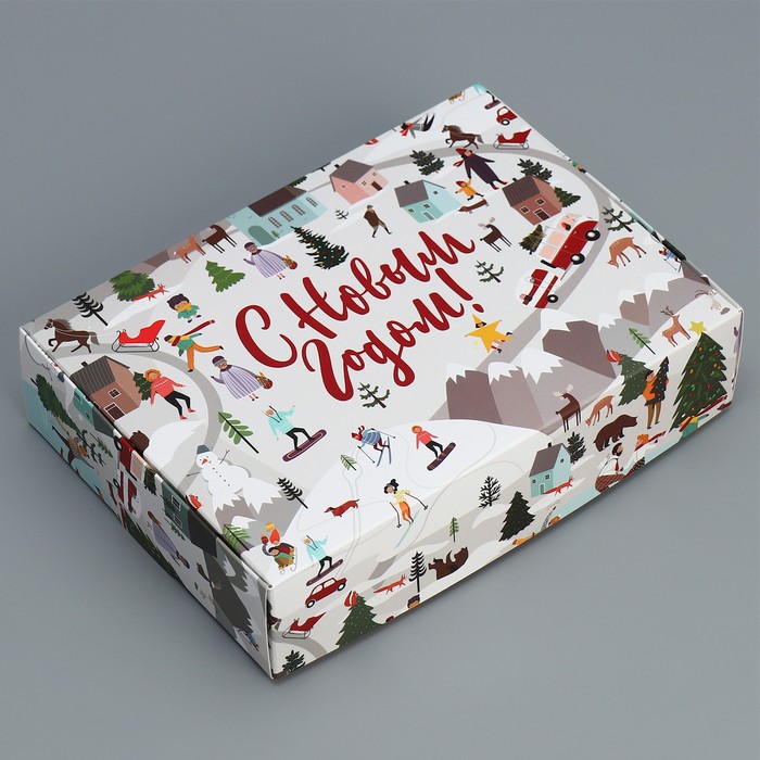 Коробка складная «Новогодние истории», 21 × 15 × 5 см складная коробка love 21× 15 × 5 см