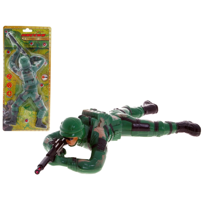 Фигурка солдатика "Пехотинец", ползает, световые и звуковые эффекты, работает от батареек