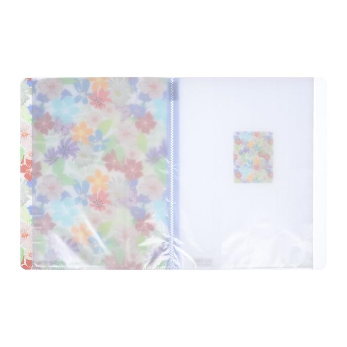 Папка формат А4 с 30 прозрачными файлами пластик МИКС Цветы