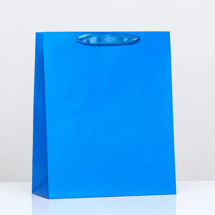 Пакет ламинированный «Синий», 26 х 32 х 12 см пакет ламинированный новогодний колокольчик 32 х 42 х 12