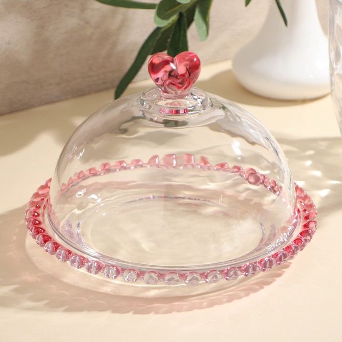 Блюдо стеклянное для подачи с крышкой «Розе», 19,5×13 см стеклянное блюдо с крышкой