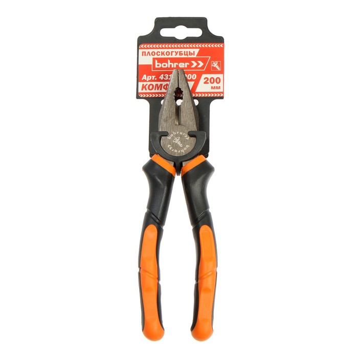

Пассатижи Bohrer 43 113 200, Комфорт, универсальные, сталь 55, 2К рукоятка, 200 мм