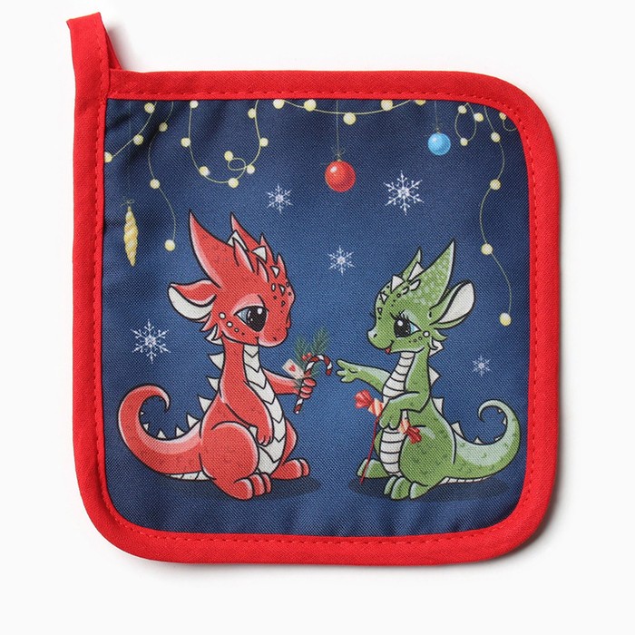 

Прихватка Доляна "Новогодний дуэт" 17х17 см, 35% хл, 65% пэ, ватин 250 г/м2