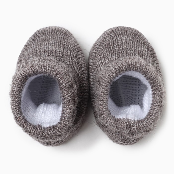 Пинетки детские, цвет темно бежевый, размер 20 (1-3 месяц)