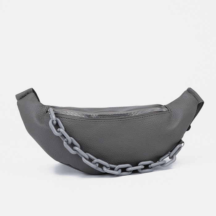 фото Поясная сумка на молнии, цвет серый nazamok