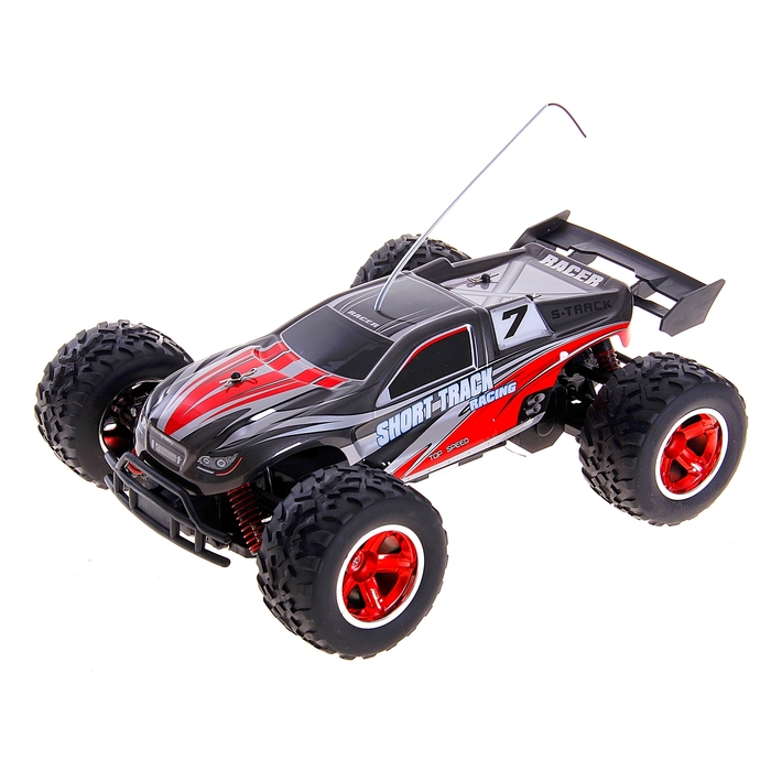 Машина радиоуправляемая "Гонка" с аккумулятором, 4 ведущих колеса, в пакете, МИКС