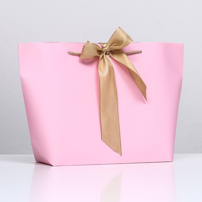 Пакет подарочный с лентой 26 х 25 х 11 см Розовый пакет подарочный с лентой бирюзовый 37 х 25 х 11 см