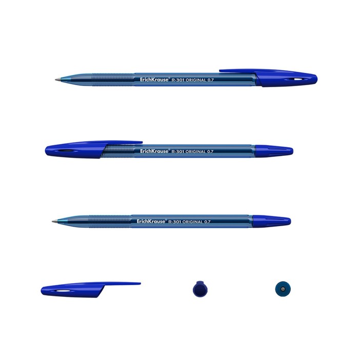 

Набор ручек шариковых ErichKrause R-301 Original Stick, узел 0.7 мм, чернила синие