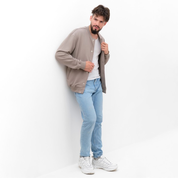 фото Толстовка мужская (бомбер) mist men's casual размер 50, серо-бежевый