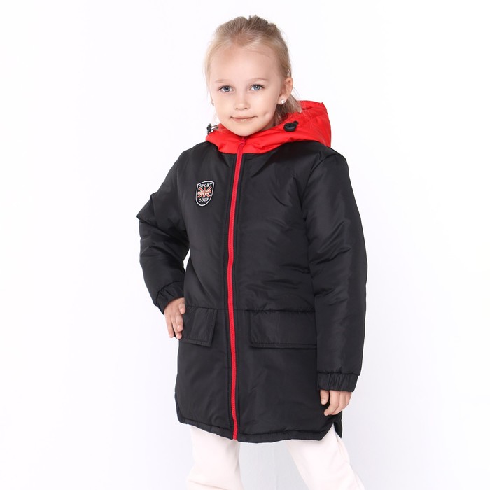 куртка фато детская сердечки рост 98 Куртка демисезонная детская, цвет чёрный, рост 92-98 см