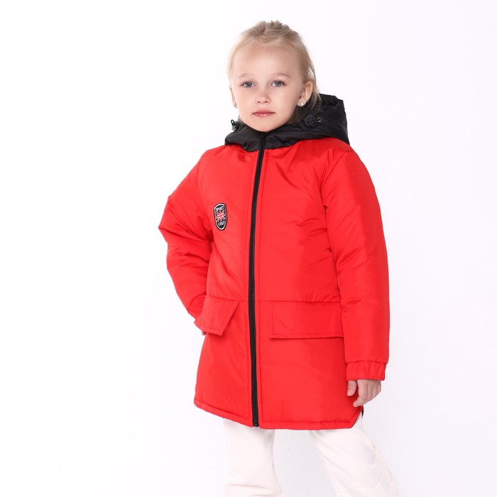 Куртка демисезонная детская, цвет красный, рост 134-140 см куртка демисезонная для мальчика красного цвета рост 134