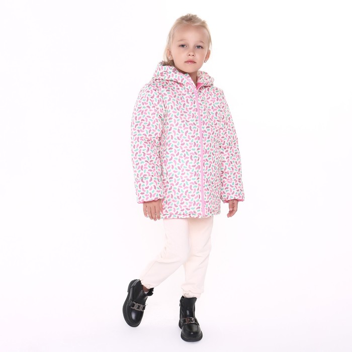 Куртка для девочки, цвет молочный/краски, рост 116-122 см