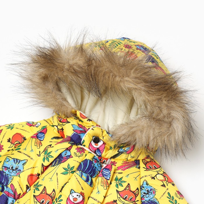 фото Комбинезон детский, цвет жёлтый/зверюшки, рост 80-86 см ольга