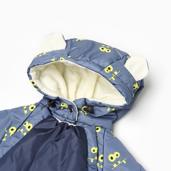 фото Комбинезон демисезонный для мальчика, цвет графит/принт, рост 74-80 см ольга